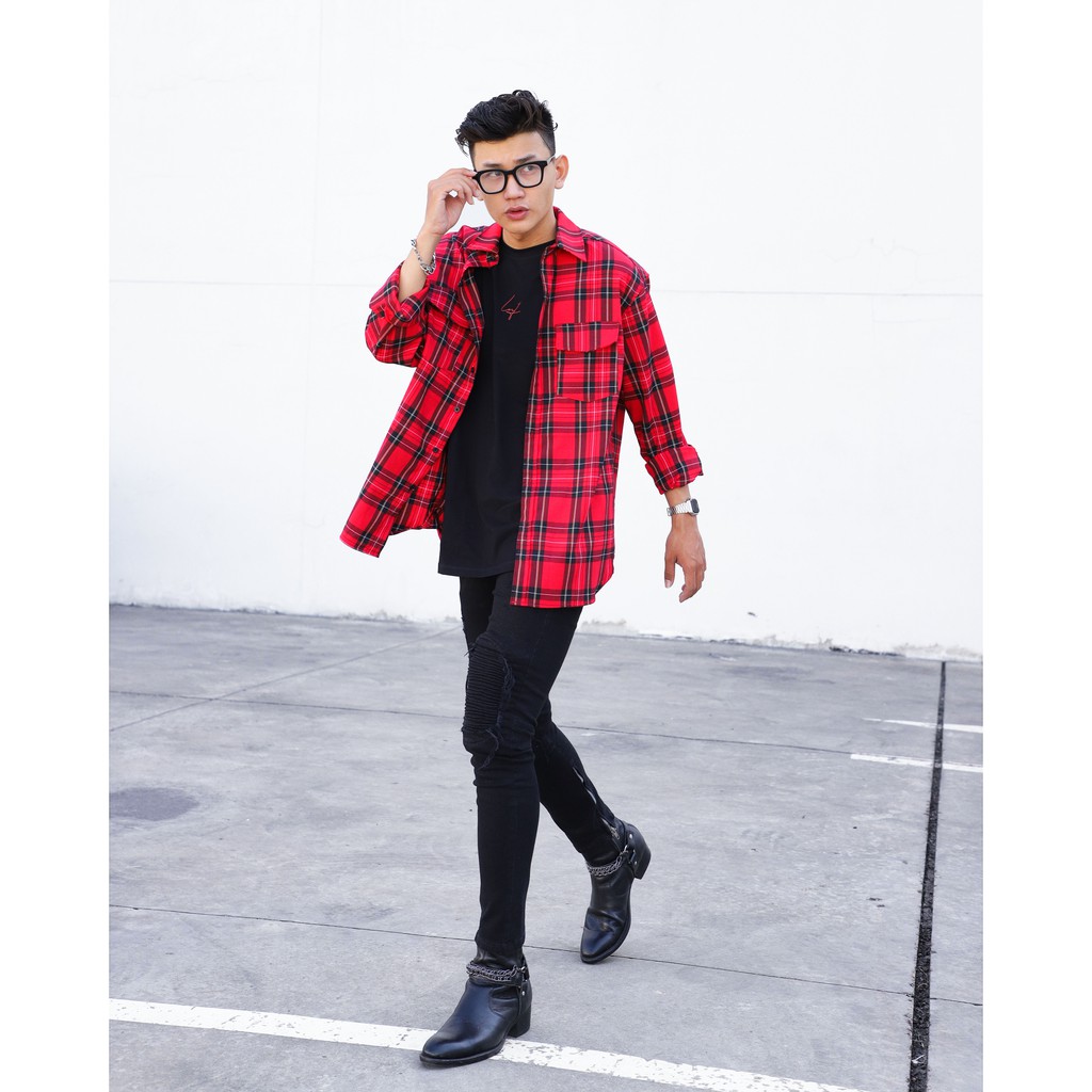 Áo sơ mi flannel sọc caro nhiều màu