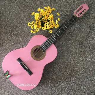 Guitar Classic màu hồng giá rẻ (kèm bao)