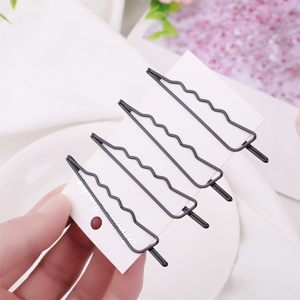 Bộ 4 kẹp tóc kim loại phong cách đơn giản dành cho nữ