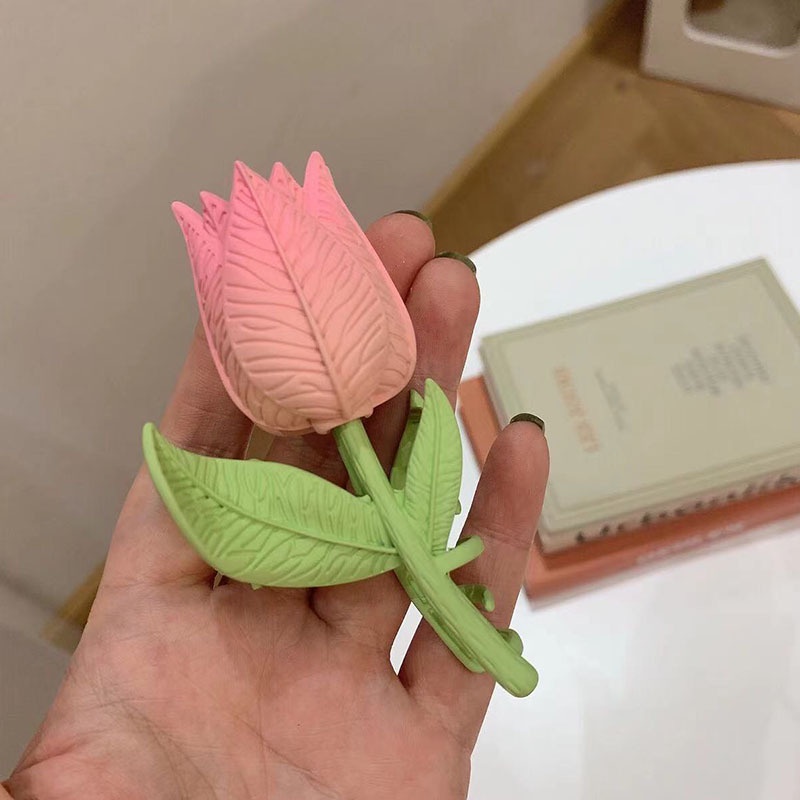 Kẹp Tóc Hình Hoa Tulip Bằng Nhựa Thời Trang Cho Nữ