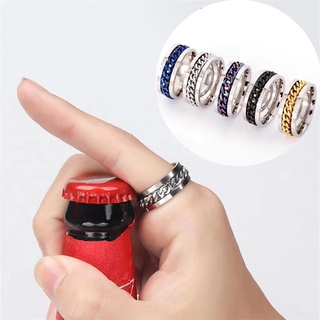 Nhẫn mở nắp chai dạng dây xích bằng thép titan