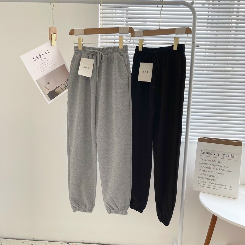 Quần Joggers Quần Bom Nỉ Vuông Bo Gấu Hàng Quảng Châu Siêu Đẹp M081