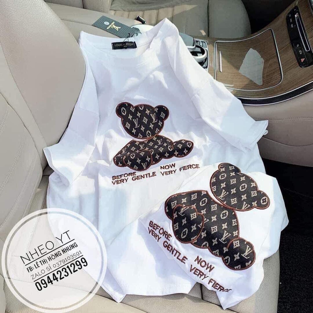 ÁO THUN NAM NỮ, ÁO PHÔNG OVERSIZE CHẤT COTTON IN HÌNH GẤU DỄ THƯƠNG