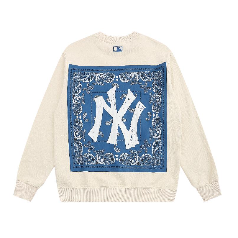 ❤❀  ❤ Mlb Áo Nỉ Dài Tay Cổ Tròn Thêu Họa Tiết Thời Trang Cho Nam Nữ