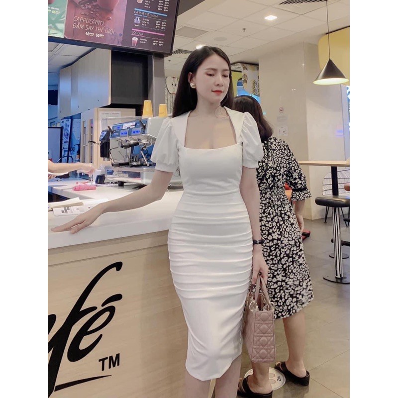 Đầm nữ dáng ôm hàng thiết kế nhúm eo mặc cực xinh✌️Ảnh thật (chất umi đẹp)