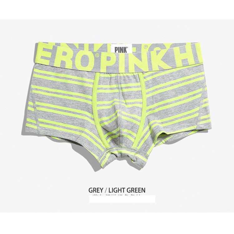 Quần lót nam cao cấp, quần lót nam boxer phối sọc Pink Hero LN0089