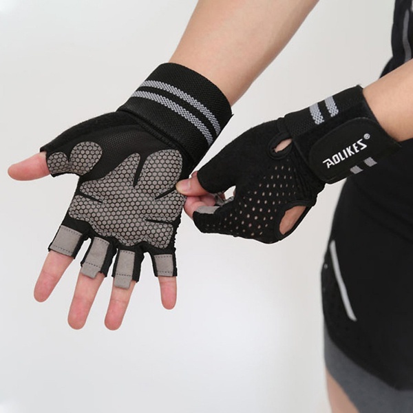 Găng Tay Nam, Nữ Tập Gym Chính Hãng Aolikes Có Cuốn Hở Bàn AL113B