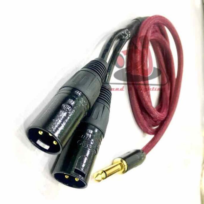 Dây Jack chuyển 6 ly ra 2 canon đực rắc chuyển 6 ly ra canon Jack out aux mixer