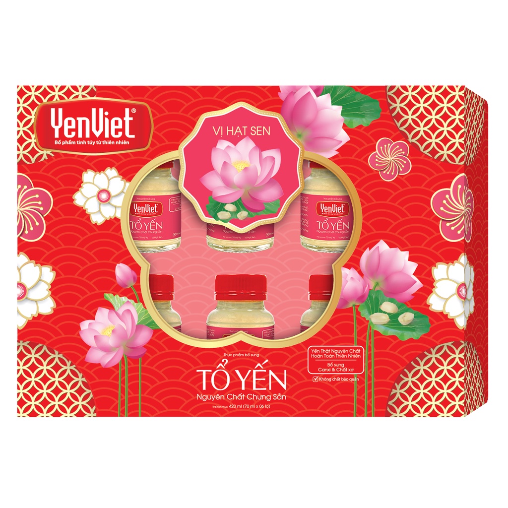 Tổ Yến Nguyên Chất Chưng Sẵn [Hộp quà tặng- 06 lọ]