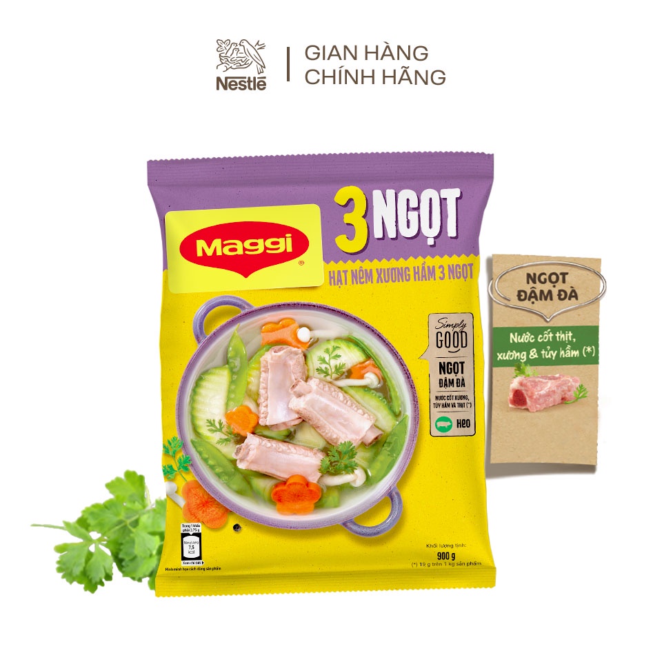 Hạt nêm MAGGI Xương Hầm 3 ngọt Heo gói 900g/gói