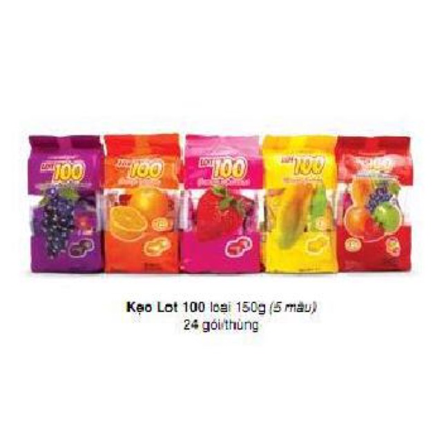 Combo 5 Kẹo Mềm Lot100 Malaysia 150gr