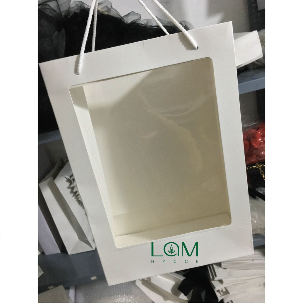 TÚI GIẤY NỬA KÍNH ĐỰNG HOA SIZE 25x36x12 MUA TỪ 5 CÁI TRỞ LÊN