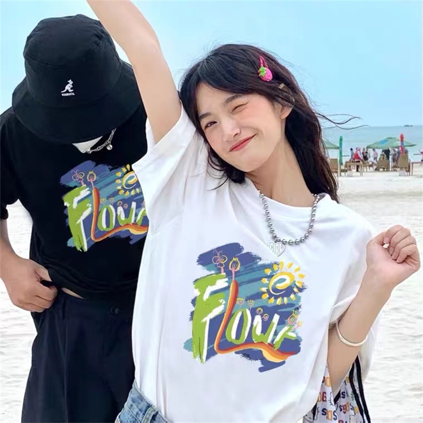 NRVP Áo Thun Nữ Oversize Cổ Tròn Thời Trang Hàn Quốc