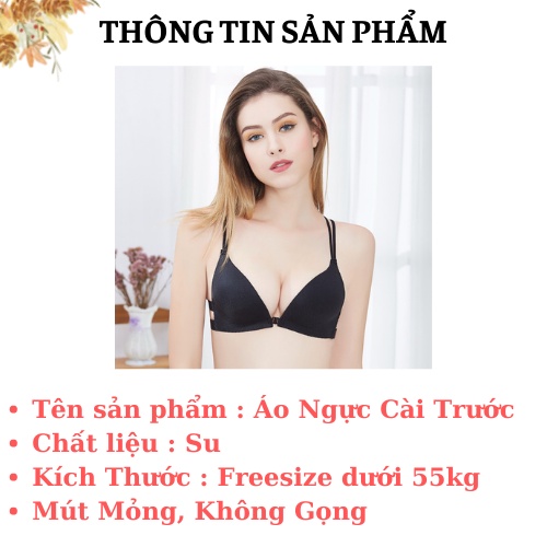 Áo Bra 2 Dây Đúc Su - Áo Ngực Su Mút Mỏng Cài Trước AMYBRA B810