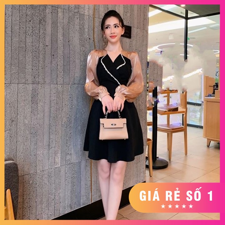 ĐẦM TIỂU THƯ TAY PHỒNG DỄ THƯƠNG ĐỦ SIZE S,M,L,XL,XXL - F4