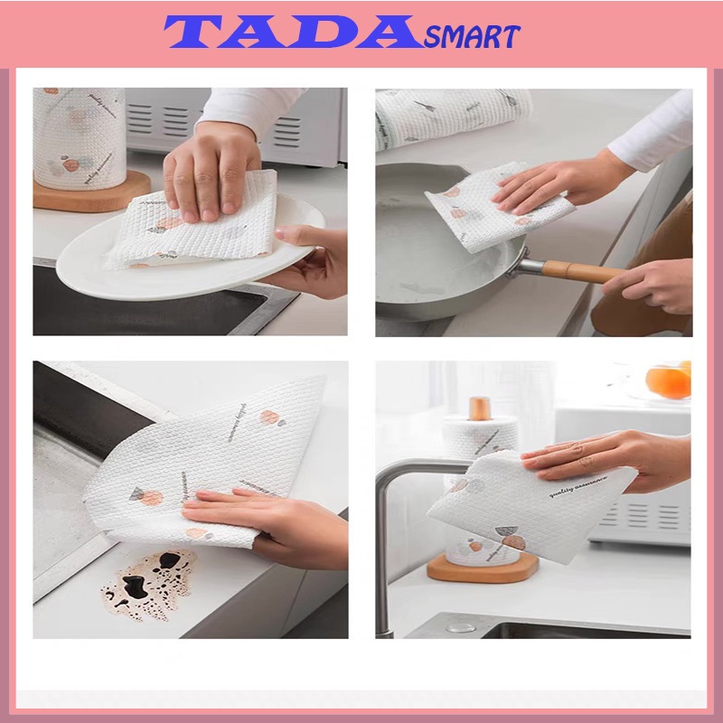 Khăn Lau Bếp, Giấy Lau Bếp Đa Năng, Lau Kính, Lau Tay 220 Tờ 1 Cuộn Có Thể Giặt Được Tiện Lợi Cho Gia Đình