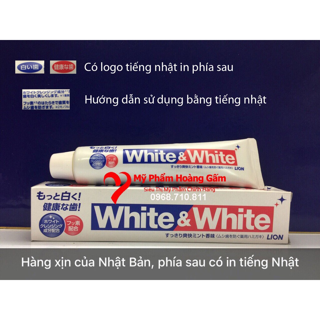 {Chính hãng - Ảnh thật} Kem đánh răng làm trắng răng White &amp; White Nhật Bản 150g