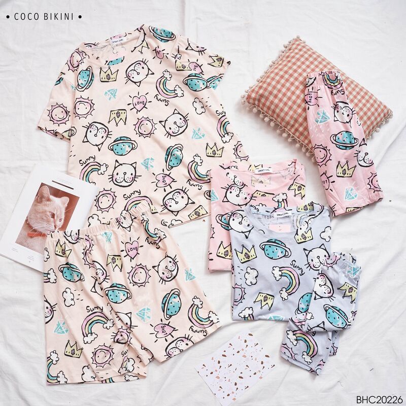 𝑪𝑶𝑪𝑶 𝑩𝑰𝑲𝑰𝑵𝑰 Bộ Đồ Ngủ - Đồ Mặc Nhà Cotton ( BHC20226 )