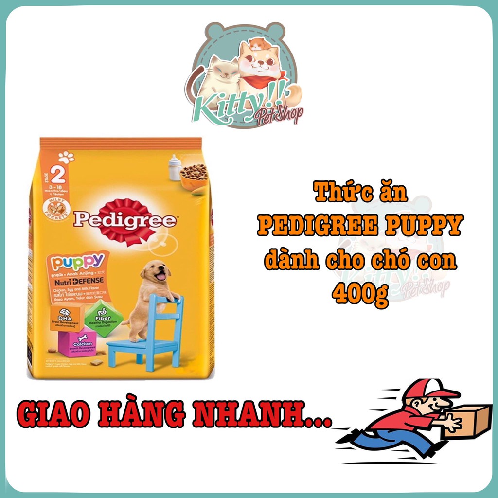Pedigree Puppy 400g - Thức ăn hạt chó con vị gà &amp; trứng sữa, thức ăn dành cho chó con - Kitty Pet Shop BMT
