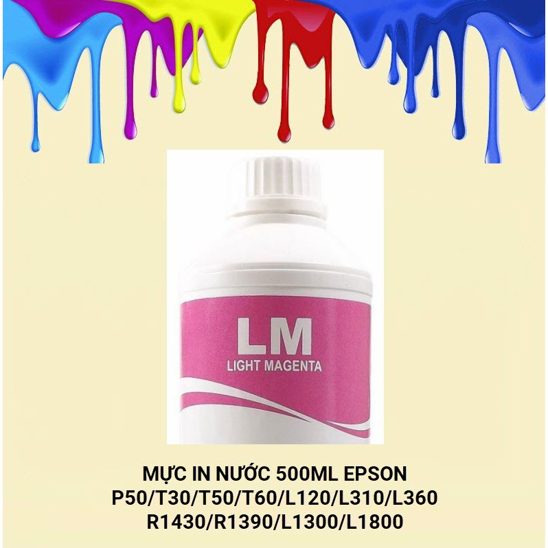 Mực nước 500ml màu Hồng (Light Magenta) máy in Epson T50-T60-L310