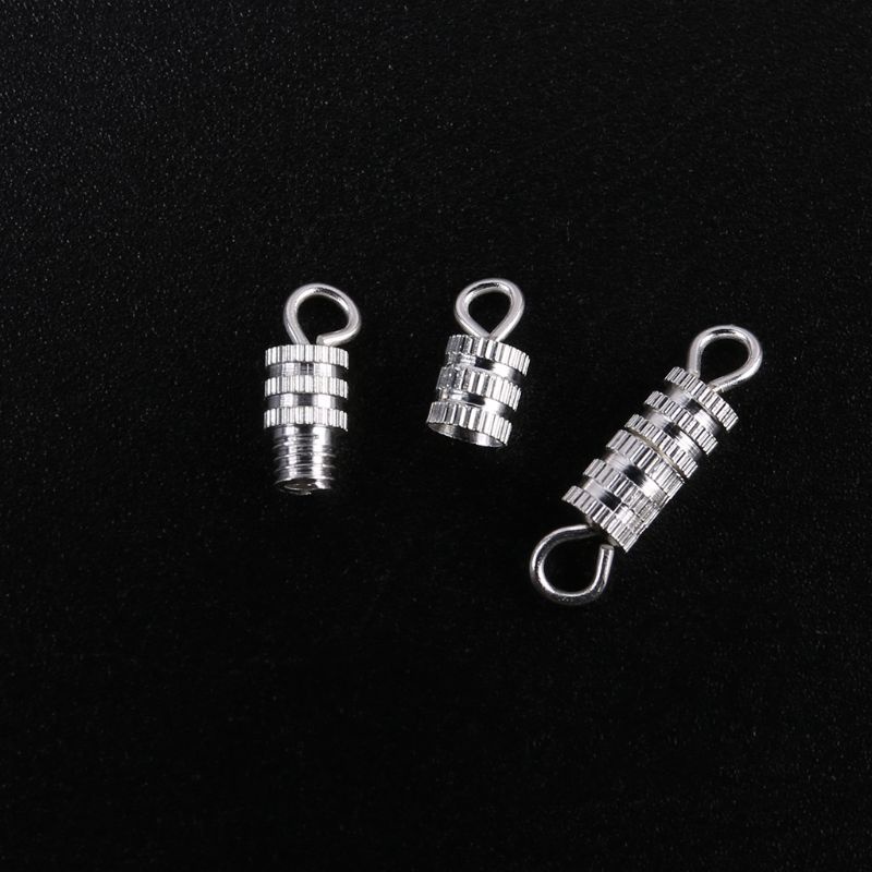 Bộ 100 vít nối chốt khóa dây chuyền vòng đeo tay hình trụ xoắn dùng tím đầu khóa trang sức tiện dụng SEL
