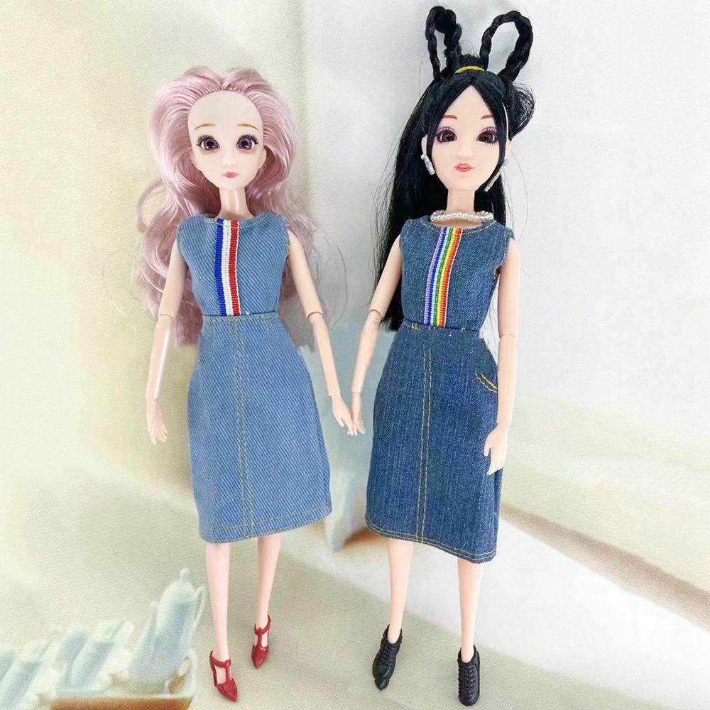 Quần Short Jean Màu Cầu Vồng Cho Búp Bê 11.5&quot; 1/6 BJD