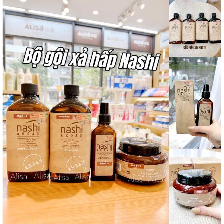 Dầu gội xả phục hồi hư tổn NASHI ARGAN 500ml chính hãng