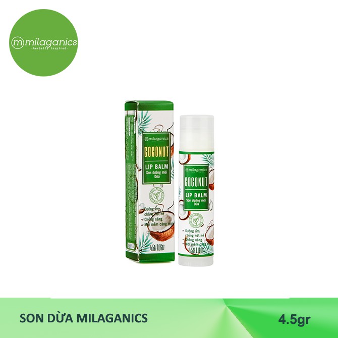 Combo Son Trà Xanh + Son Gấc + Son Dừa Dưỡng Hồng Môi Milaganics (4.5g/Cây) | BigBuy360 - bigbuy360.vn