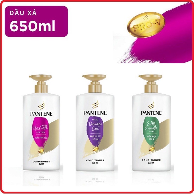 Dầu gội và dầu xả Pantene ngăn rụng tóc, bảo vệ tóc mẫu mới 650 ML