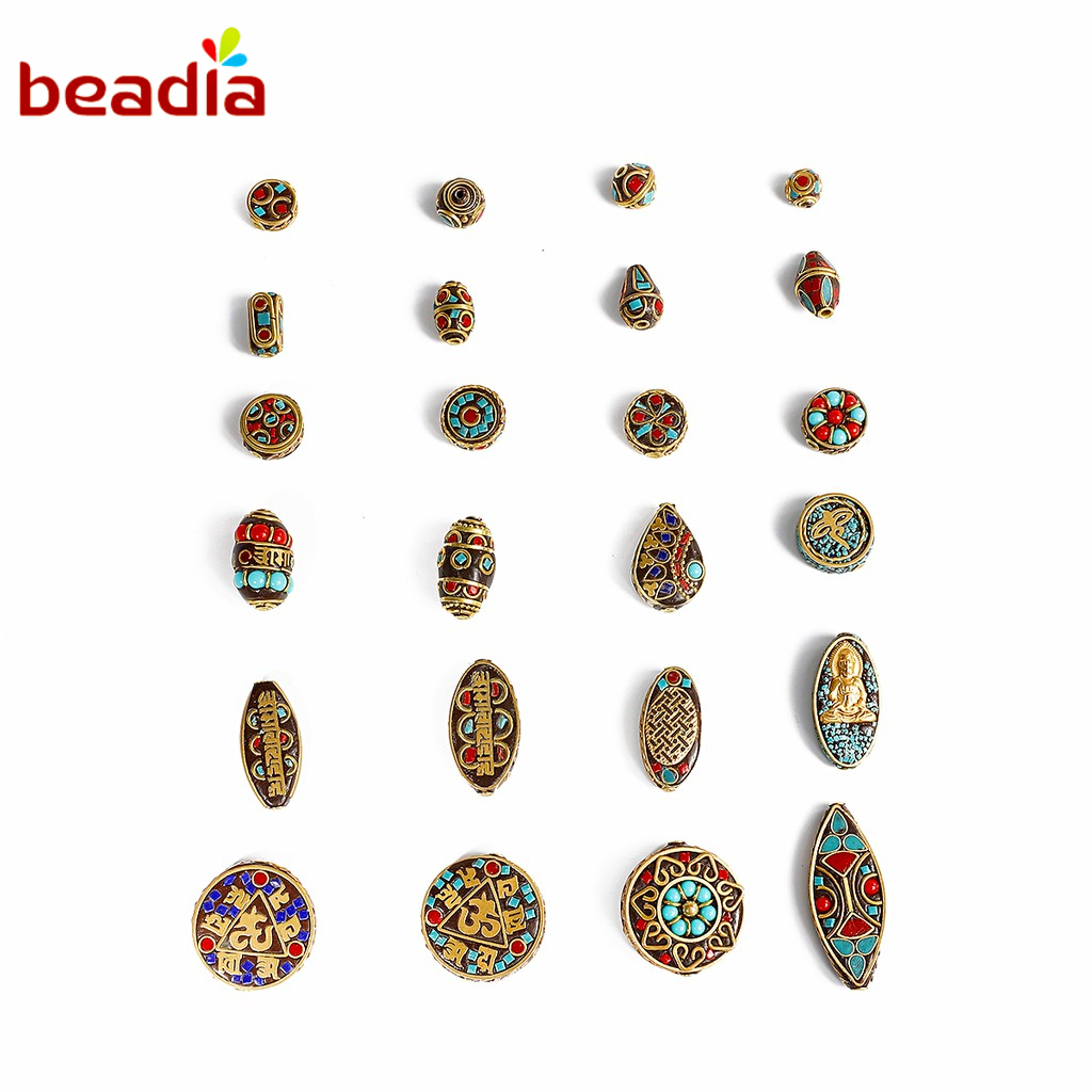 Beadia 1 Mặt Vòng cổ Bằng Đồng Thau Phong Cách Tây Tạng Retro