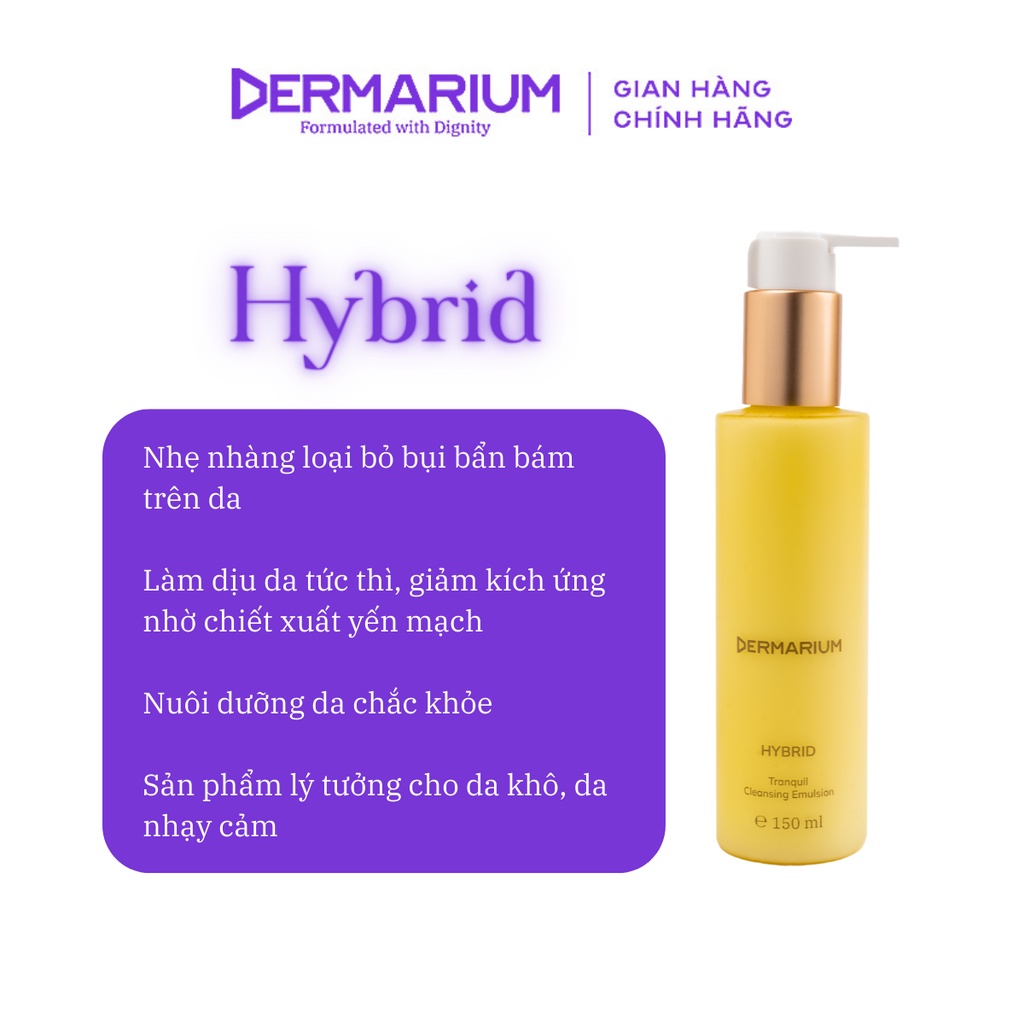 Dermarium Hybrid - Kem tẩy trang/ rửa mặt cho da nhạy cảm