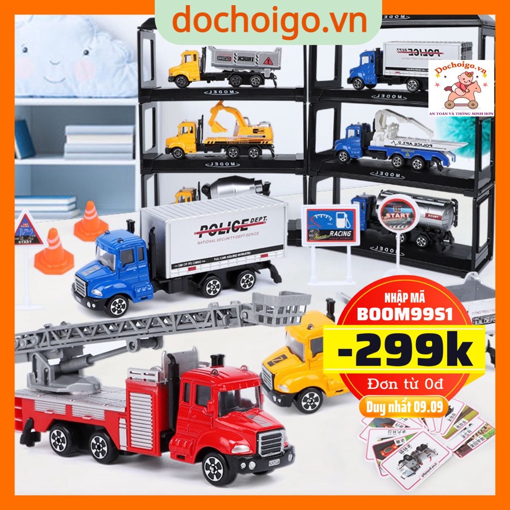 Ô tô đồ chơi mô hình hợp kim xe cứu hỏa mini cho bé trai cao cấp dochoigo.vn