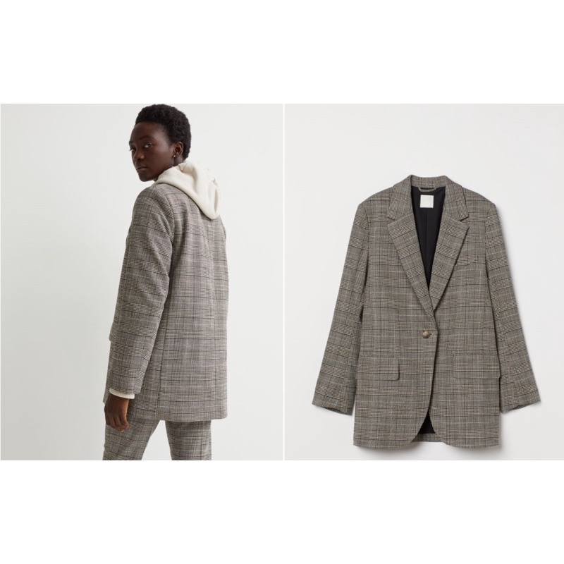 Áo Blazer HM kẻ - authentic size S
