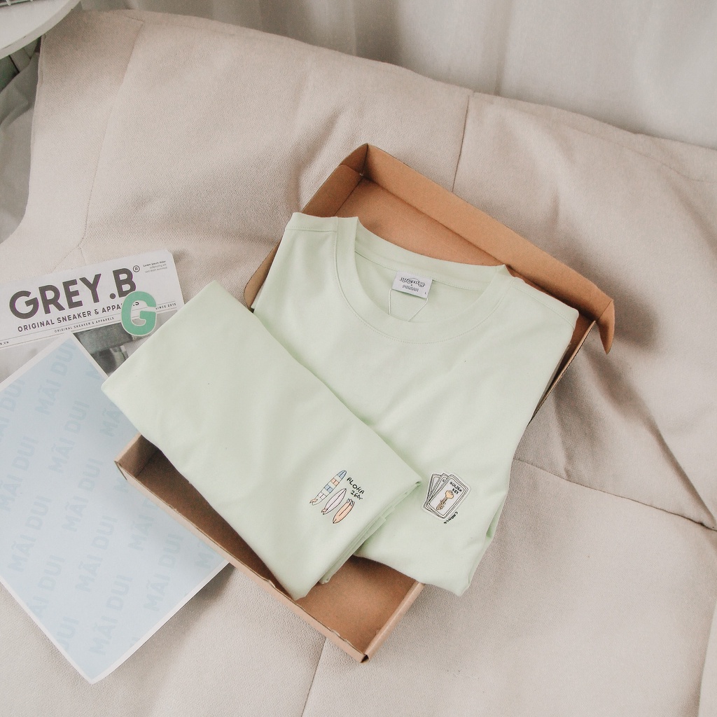 Áo Thun Tay Ngắn Polham Thêu Hình Hình Đáng Yêu Phong Cách Hàn Quốc