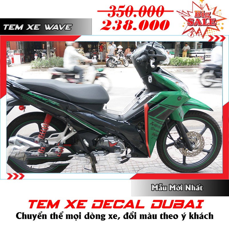 Tem Xe Wave RSX 2013 Xanh Đen Semakin