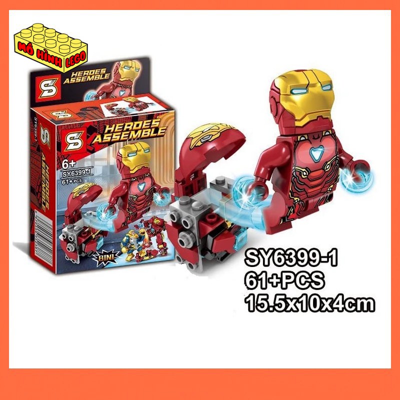 Đồ chơi xếp hình lego giá rẻ SY6399 mô hình minifigures đại chiến Marvel siêu anh hùng Avengers vs Thanos