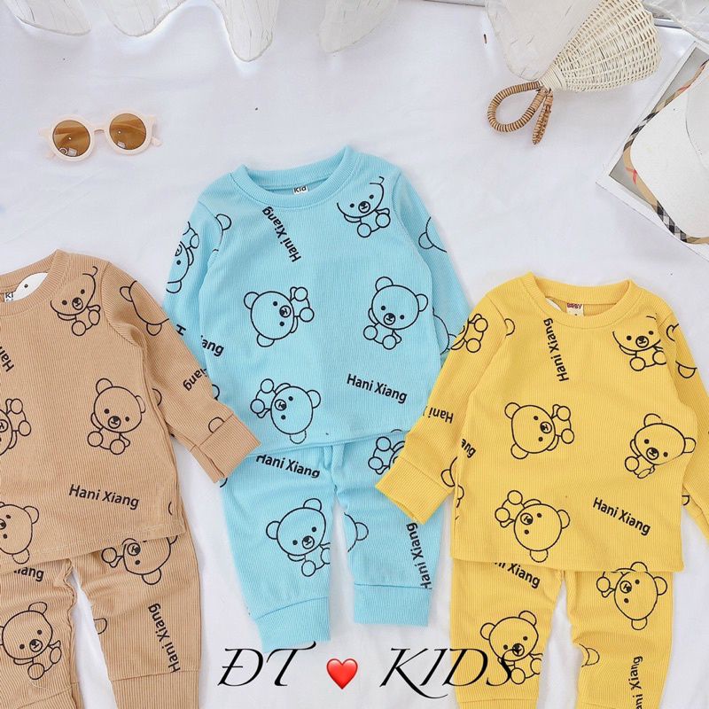 Bộ len gân Gấu cho bé 8-18kg