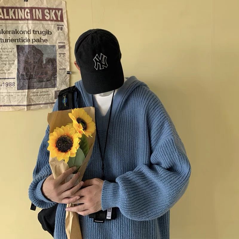 Áo len Unisex form rộng phối mũ