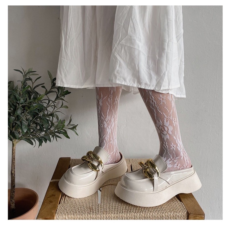 GIÀY OXFORDS THẤP CỔ MŨI TRÒN TO ULZZANG có xích đế thấp gót