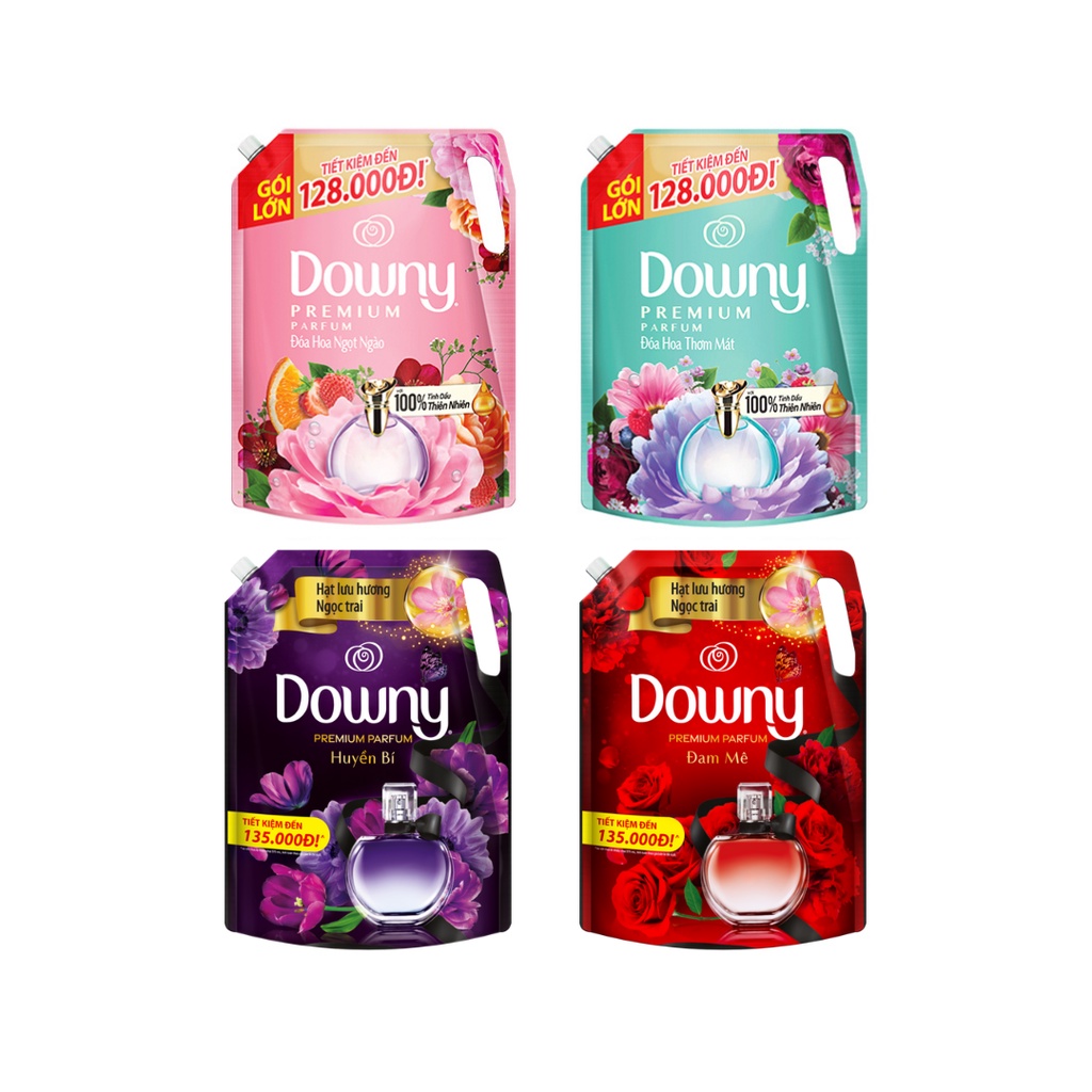 Combo 2 Túi Nước Xả Vải DOWNY Nắng Mai 2.3L/ Đam Mê 2.2L/ Huyền Bí 2.2L