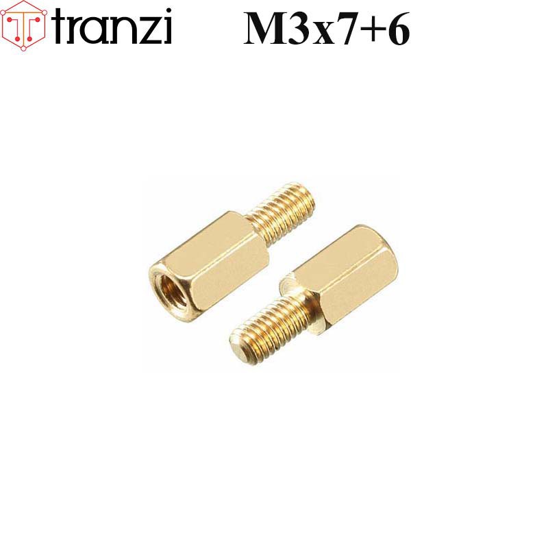 Trụ vít lục giác đực cái đồng M3x7+6 - túi 10 cái