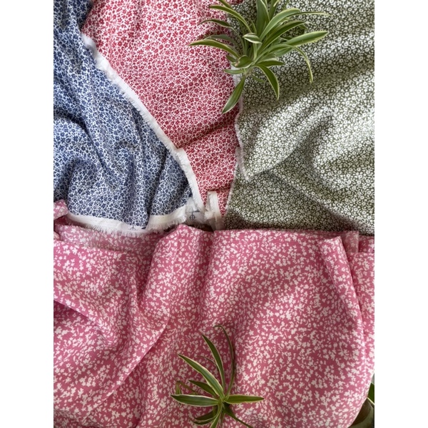 Vải đũi cotton hoa nhí vintage