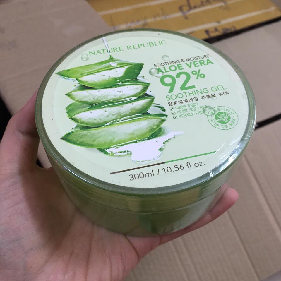 Gel Lô Hội Nature Republic Aloe Vera 92% Soothing Gel 300ml - Hoàng Thanh Cosmetics