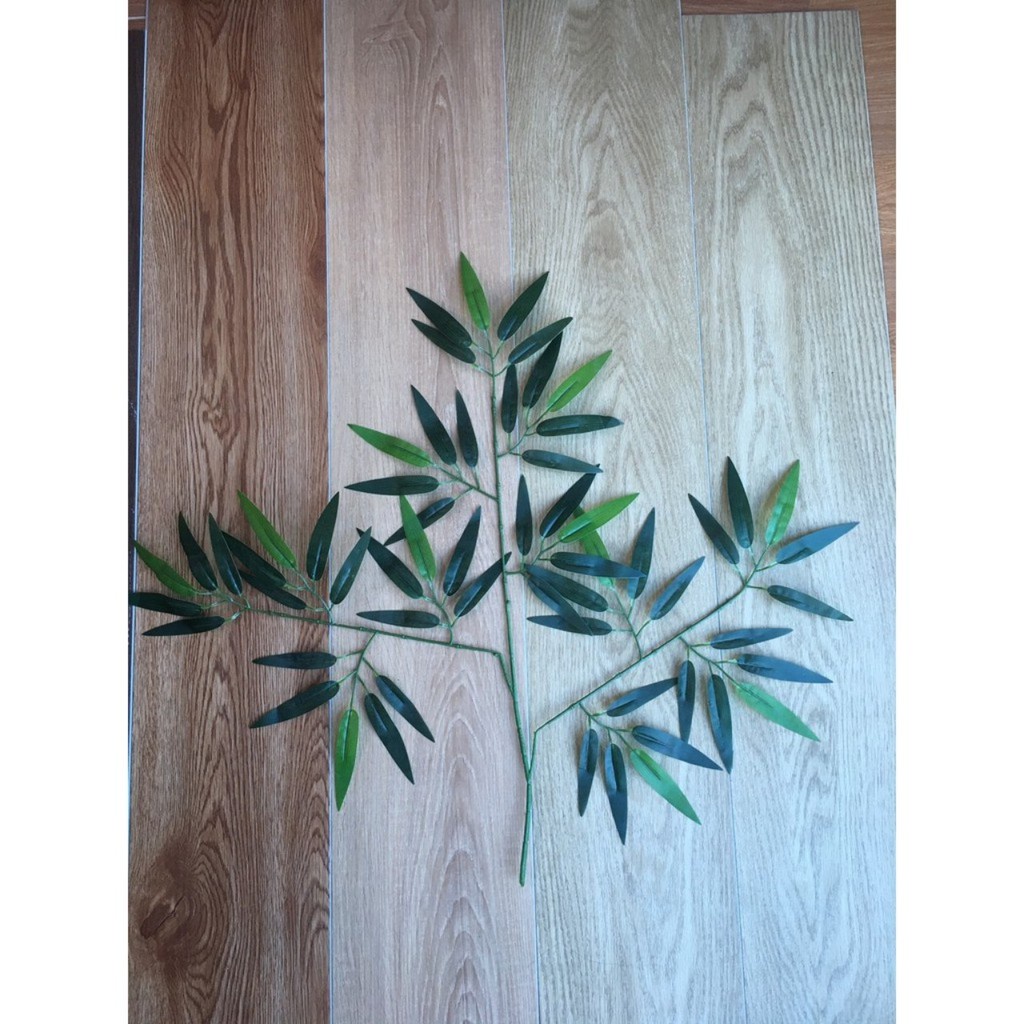 Combo 65 cành tre giả loại big size 60 lá làm cây giả trang trí