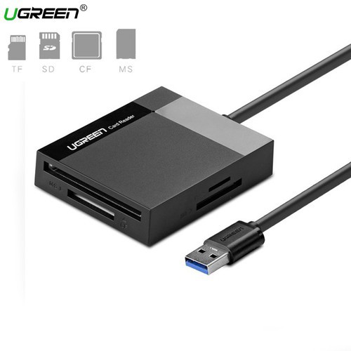 Đầu đọc thẻ nhớ SD/TF/CF/MS chuẩn USB 3.0 Ugreen 30229 - Hàng Chính Hãng