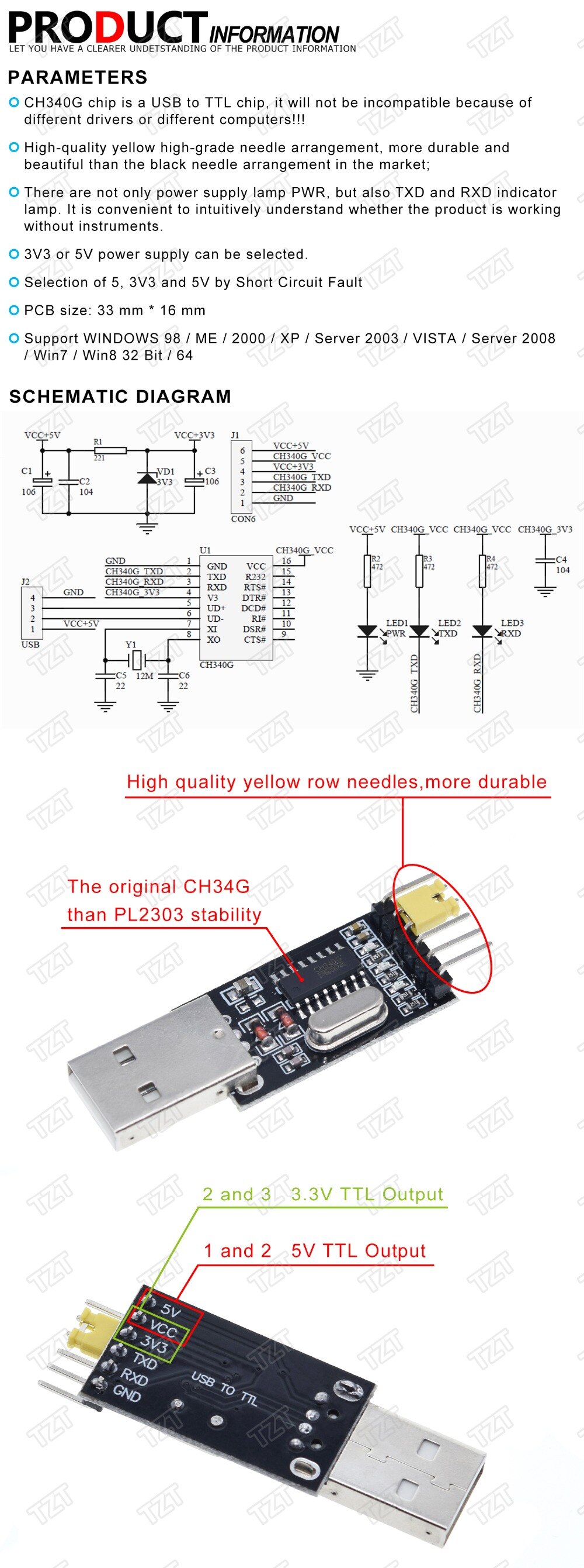 Bảng Mạch Điều Khiển Ch340 Usb Sang Ttl Ch340G