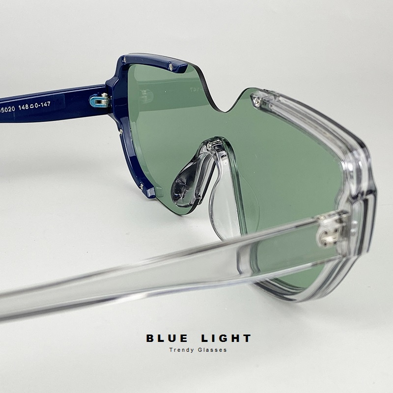Kính Râm, Kính Mát Nam Nữ Độc Lạ Mắt To Cá Tính Mắt Vàng, Xanh Ngọc - BLUE LIGHT