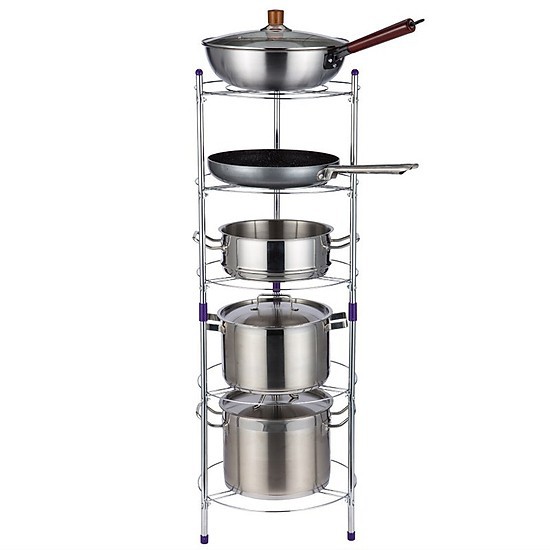 Kệ treo xoong nồi 5 tầng inox tặng kèm 01 khăn lau bếp
