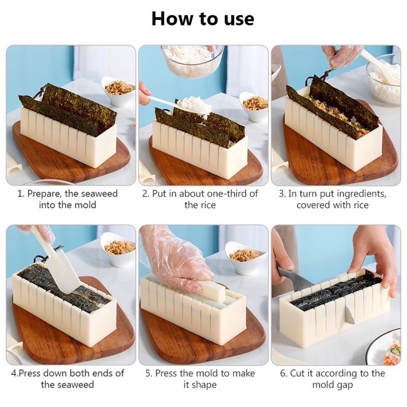 Khuôn nhựa làm cơm cuộn sushi kimbap
