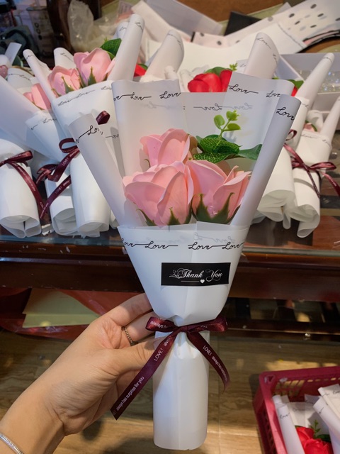 Hoa sáp bó 3 bông siêu đáng yêu 😍😍